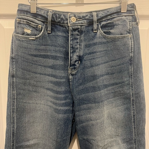 Hollister Blue Straight Leg Jeans High-Waisted Cropped Western‎ 27 Casual Preppy - Picture 2 of 5